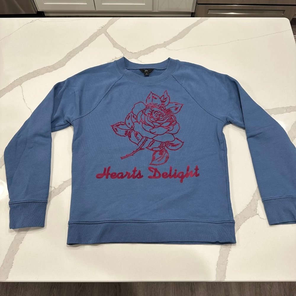 J.Crew Crewneck Cotton "Hearts Delight" Sweatshirt Size: Small